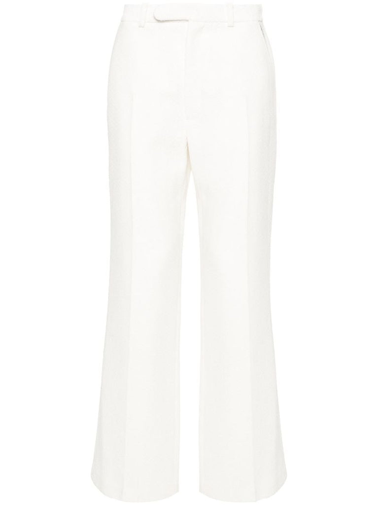 White Wide-leg Tailored Trousers