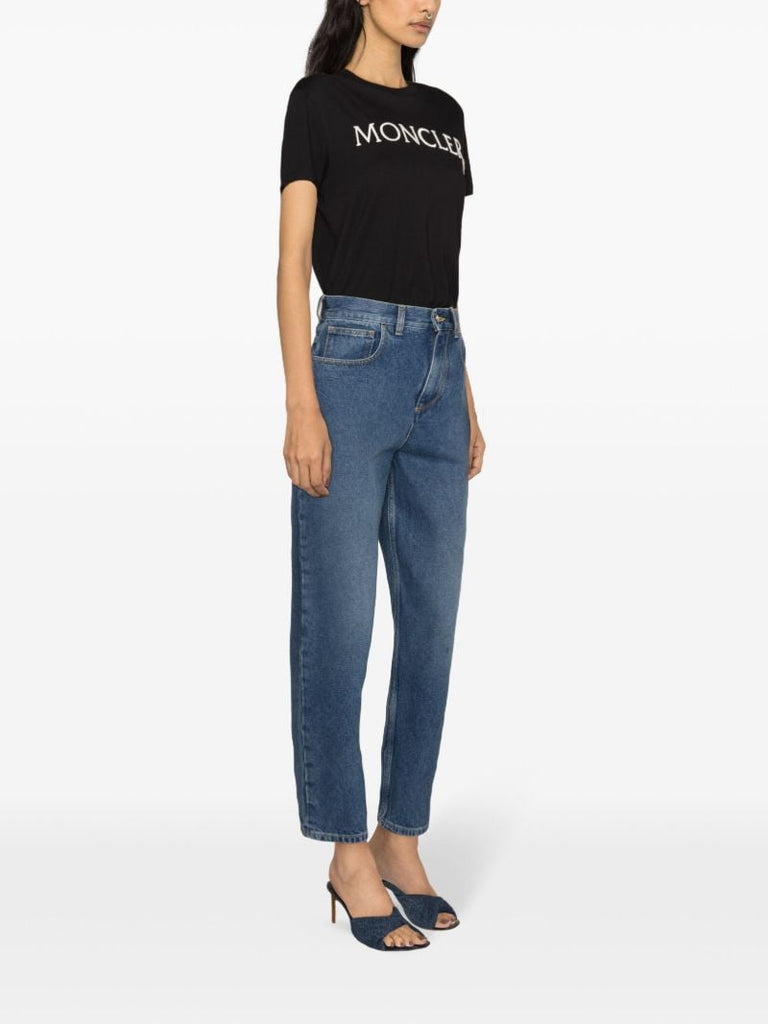 Blue Mid-rise Straight-leg Jeans