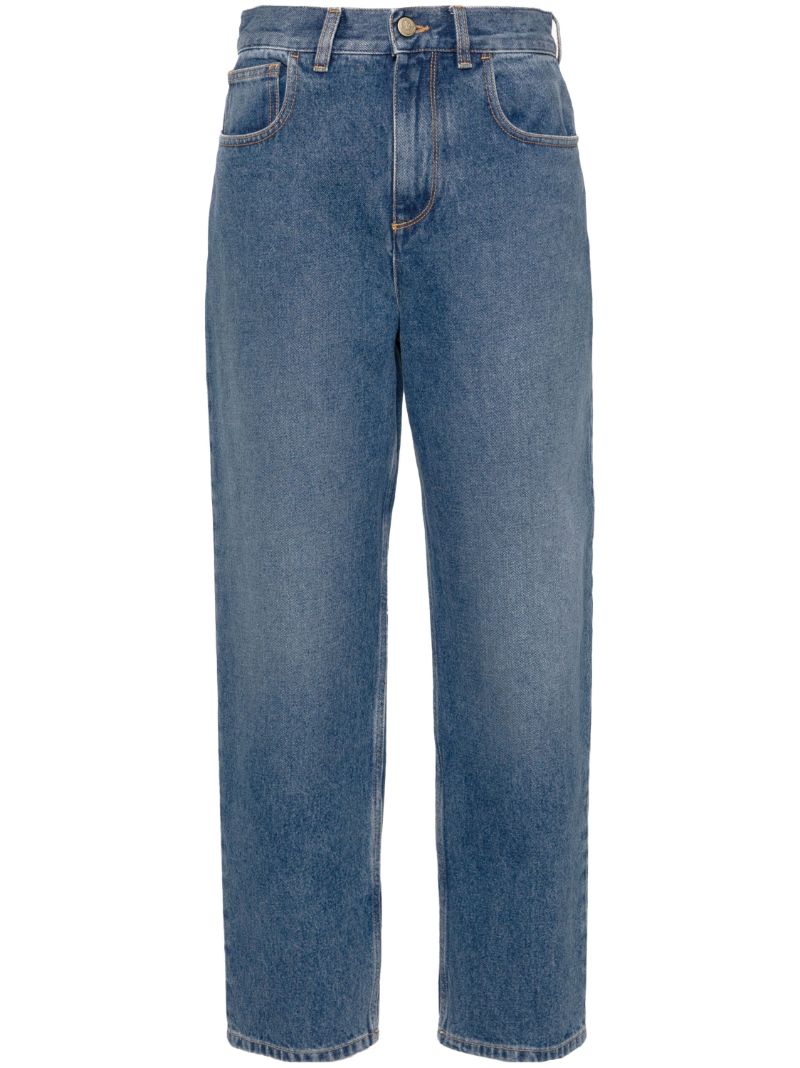 Blue Mid-rise Straight-leg Jeans