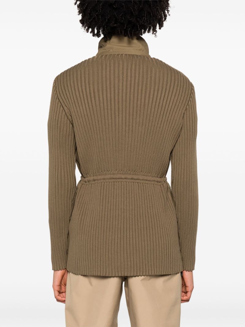 Green Cotton Panelled Military Jacket