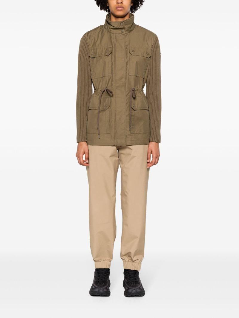 Green Cotton Panelled Military Jacket