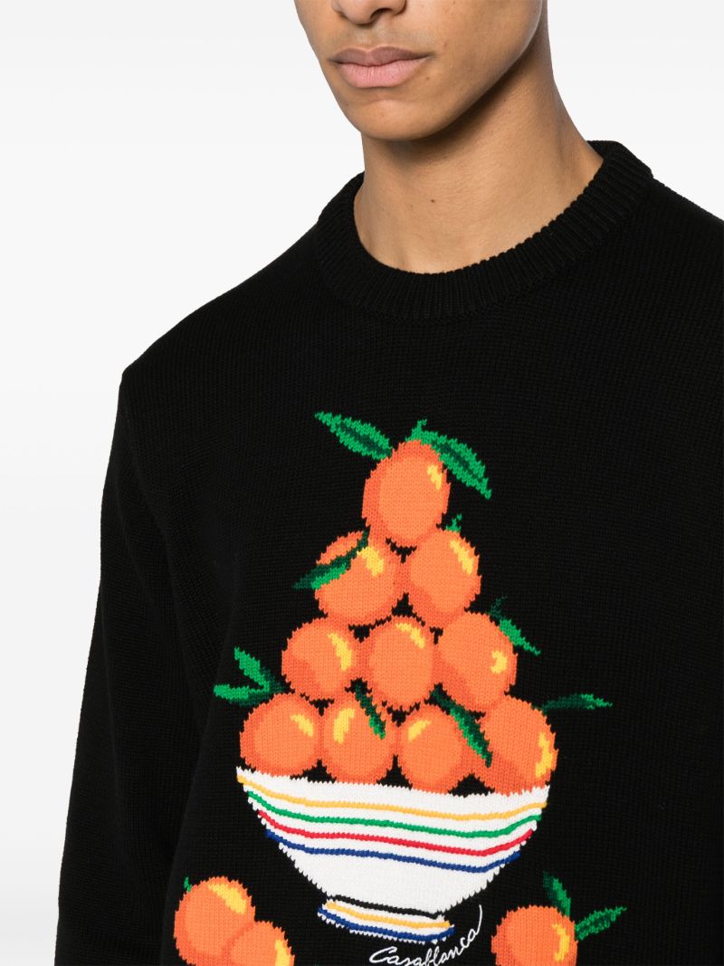 Black Pyramide D'oranges Cotton Jumper