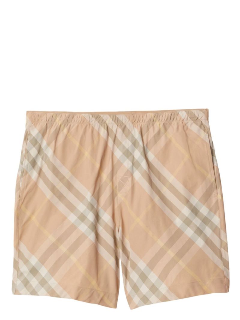 Neutral Checked Swim Shorts