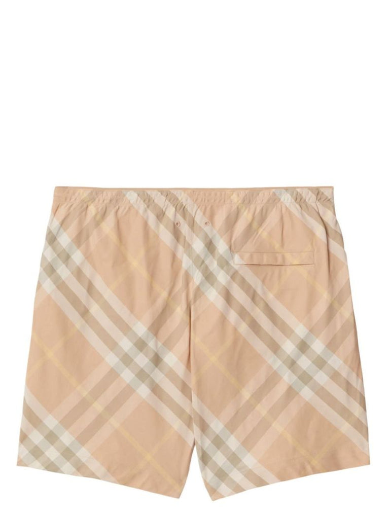 Neutral Checked Swim Shorts