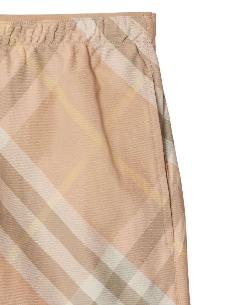 Neutral Checked Swim Shorts