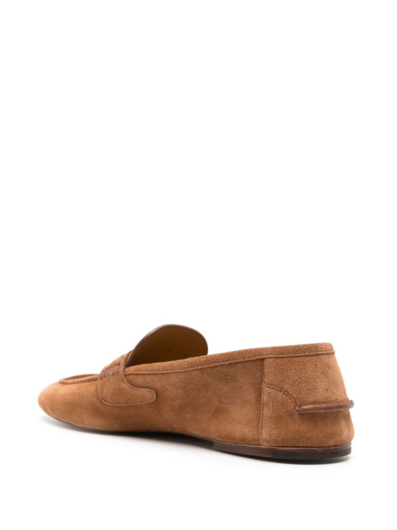 Brown Interlocking G Suede Loafers