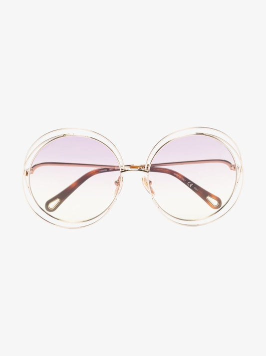Gold Tone Carlina Round Sunglasses