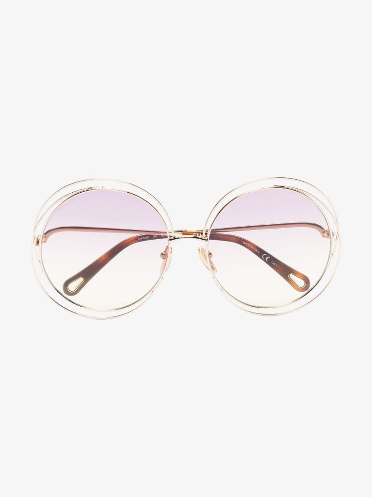 Gold Tone Carlina Round Sunglasses