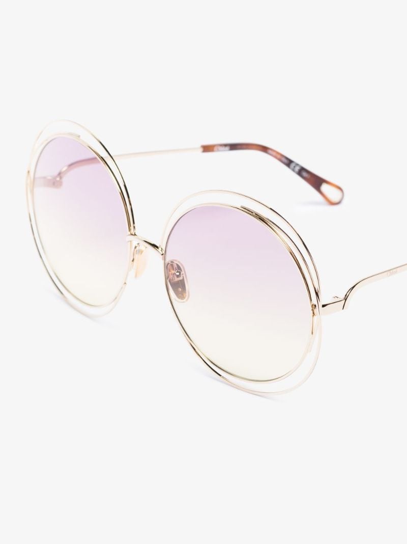 Gold Tone Carlina Round Sunglasses