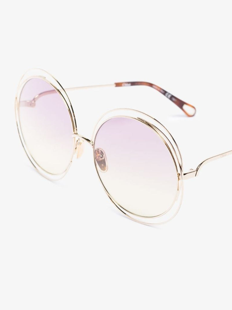 Gold Tone Carlina Round Sunglasses