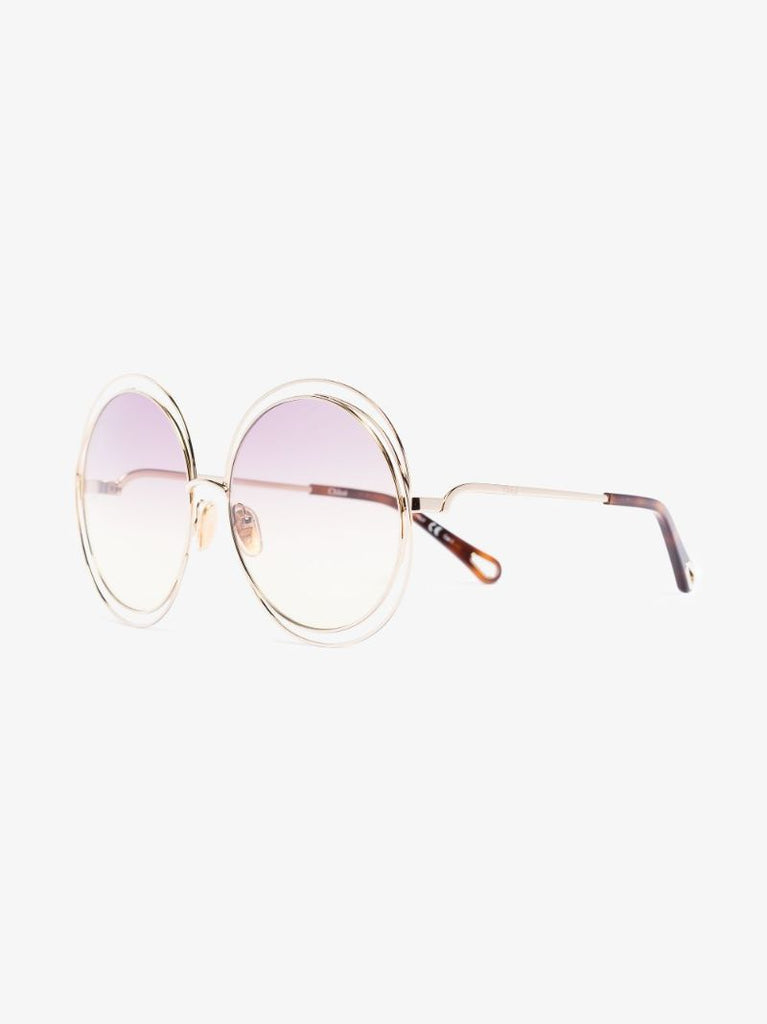 Gold Tone Carlina Round Sunglasses