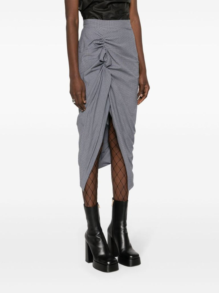 Grey Panther Checked Cotton Skirt