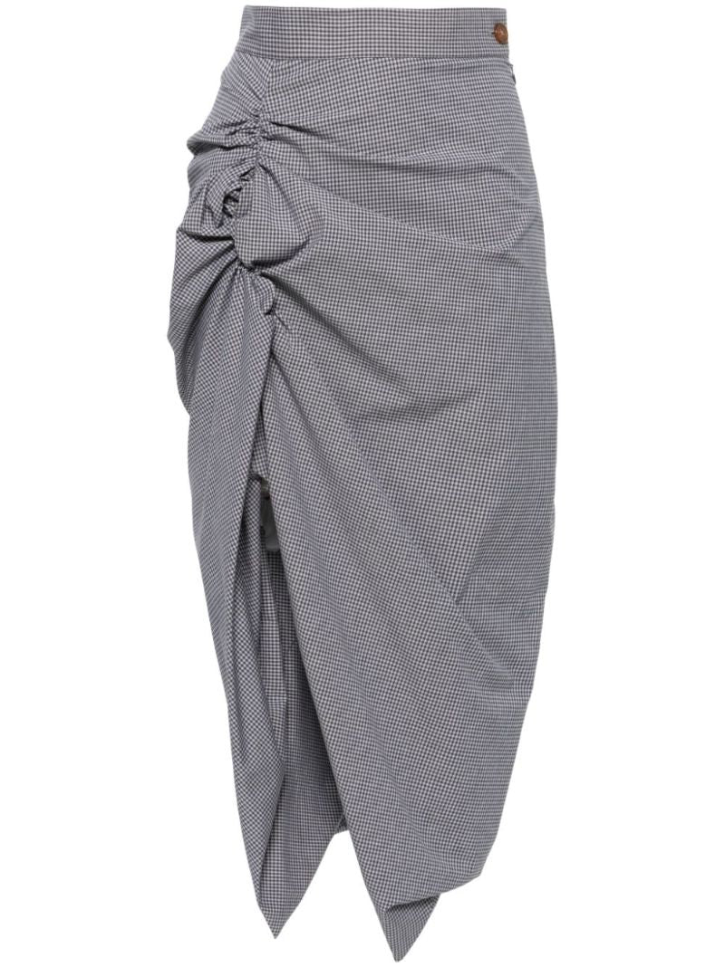 Grey Panther Checked Cotton Skirt