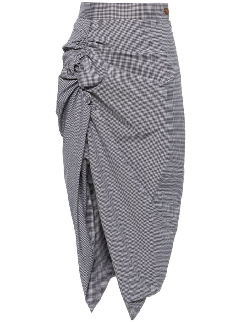 Grey Panther Checked Cotton Skirt