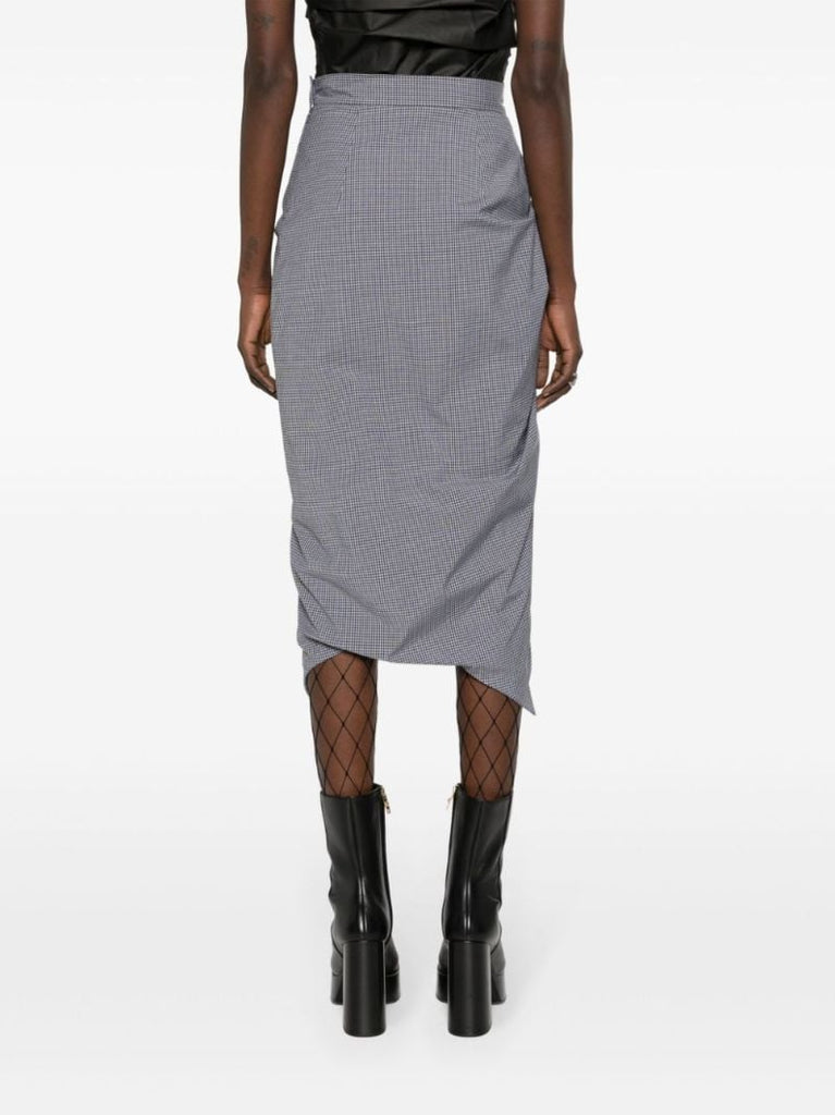 Grey Panther Checked Cotton Skirt