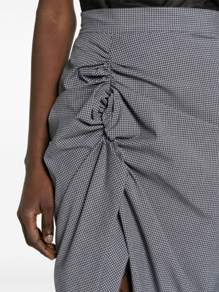 Grey Panther Checked Cotton Skirt