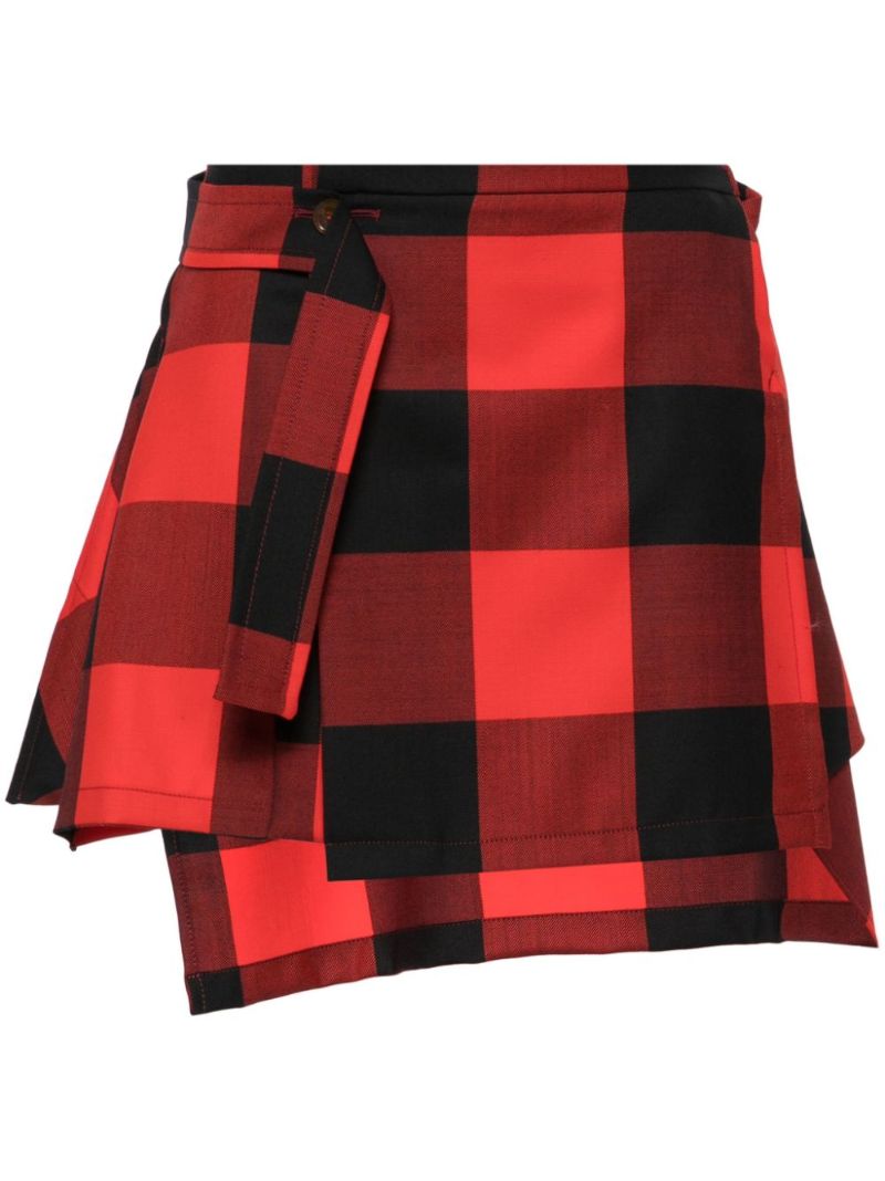 Red Meghan Checked Wool Kilt