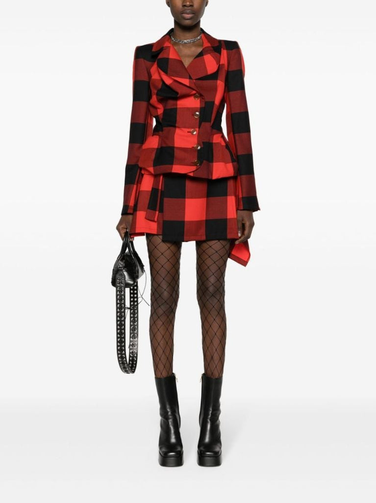 Red Meghan Checked Wool Kilt