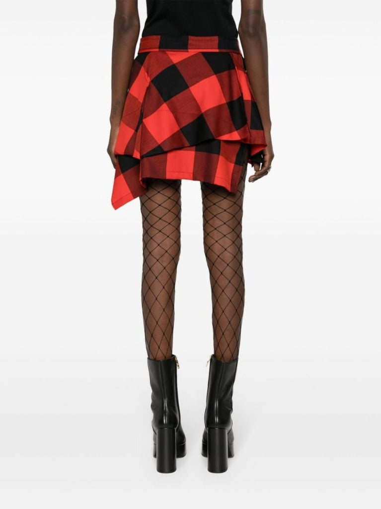 Red Meghan Checked Wool Kilt