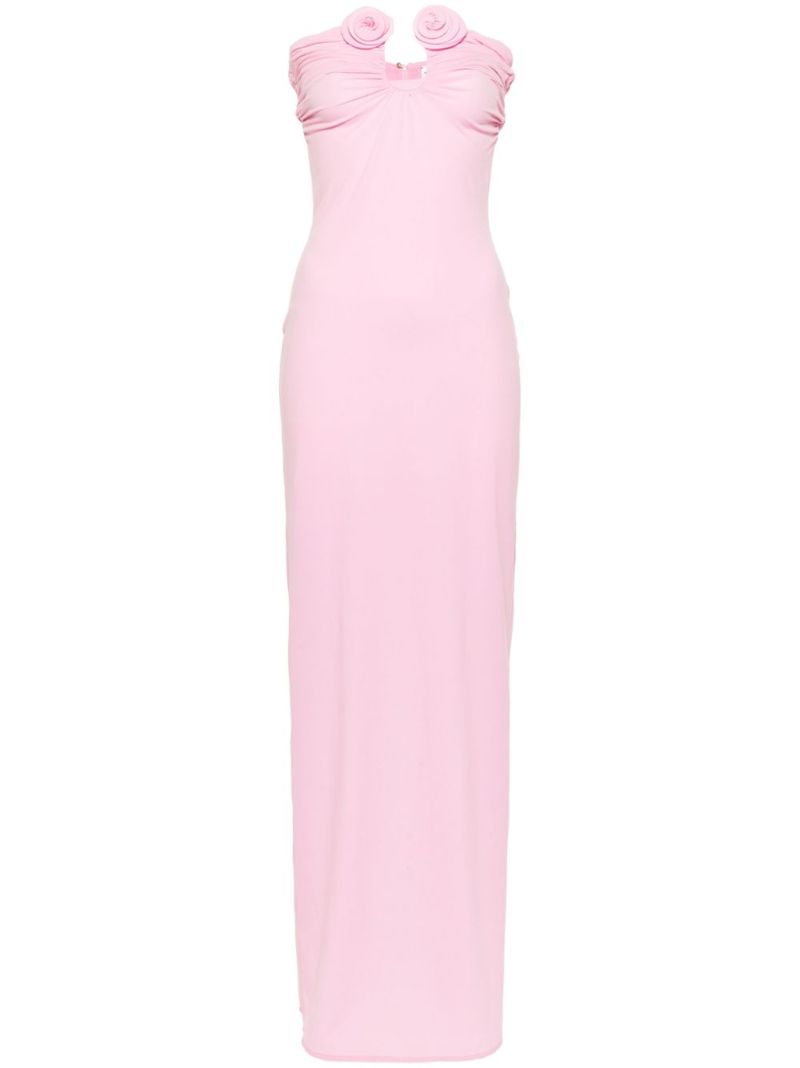 Pink Floral-appliquÃ© Gown