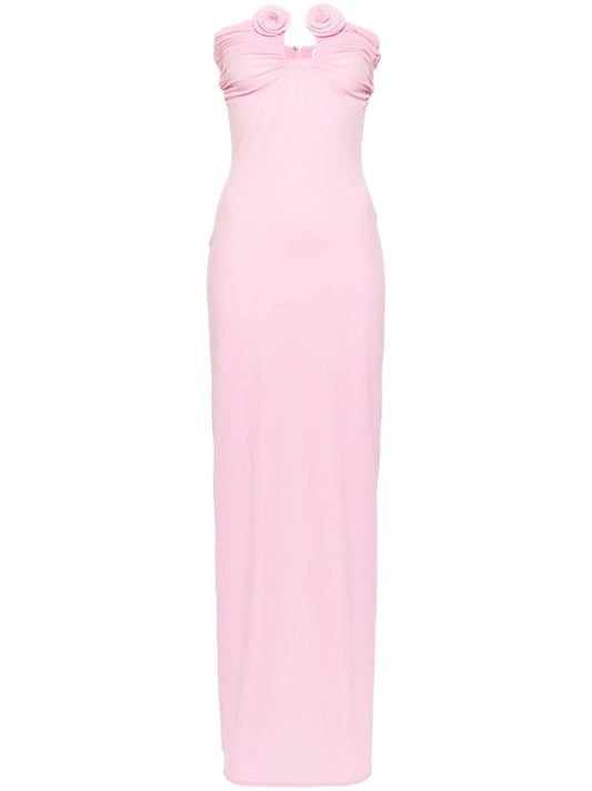 Pink Floral-appliquÃ© Gown