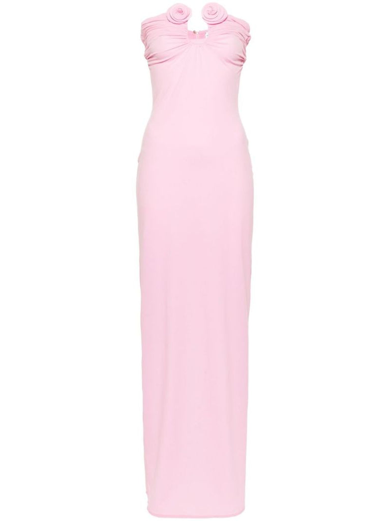 Pink Floral-appliquÃ© Gown