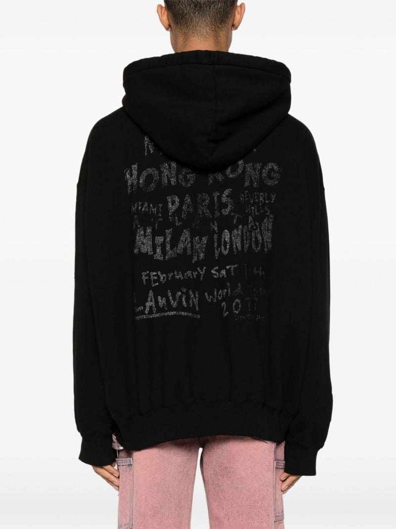 Black Graphic Print Cotton Hoodie