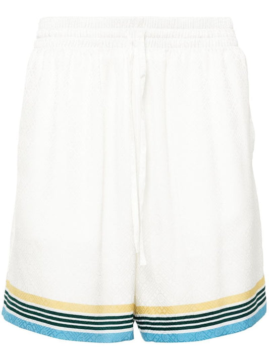 White Casa Way Monogram Track Shorts