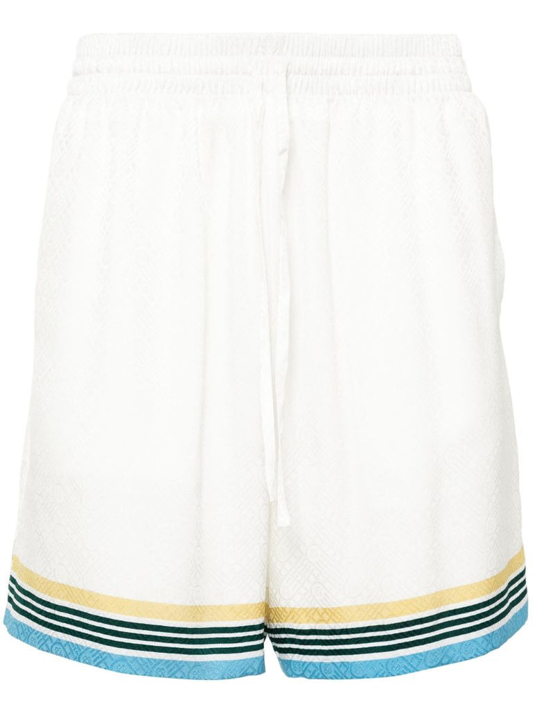 White Casa Way Monogram Track Shorts
