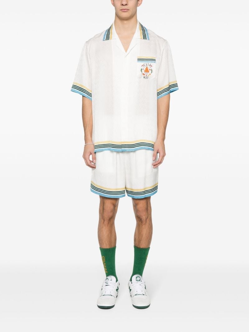White Casa Way Monogram Track Shorts