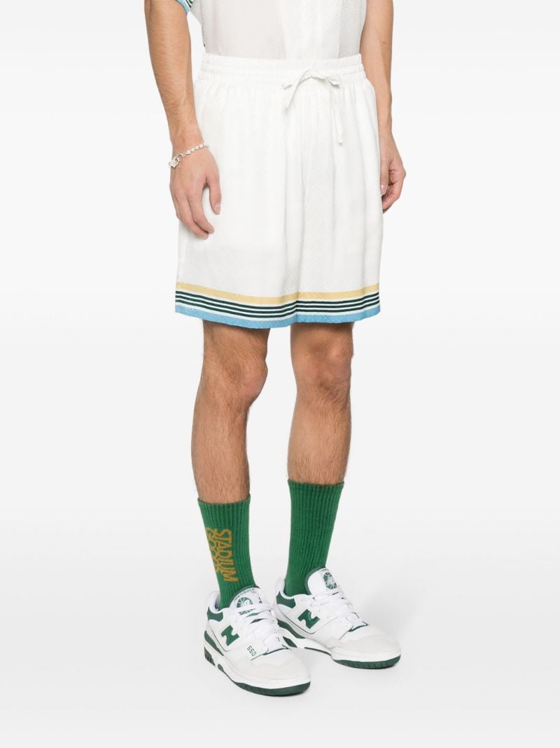 White Casa Way Monogram Track Shorts