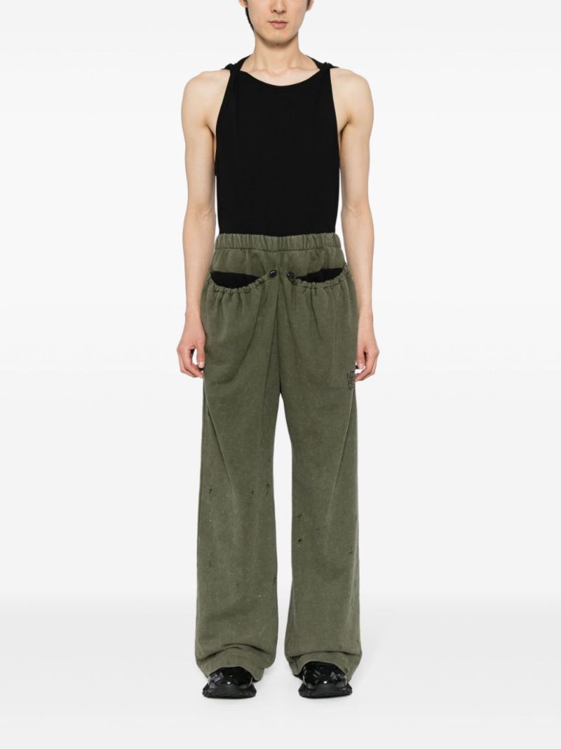 Green Straight-leg Elasticated Track Pants
