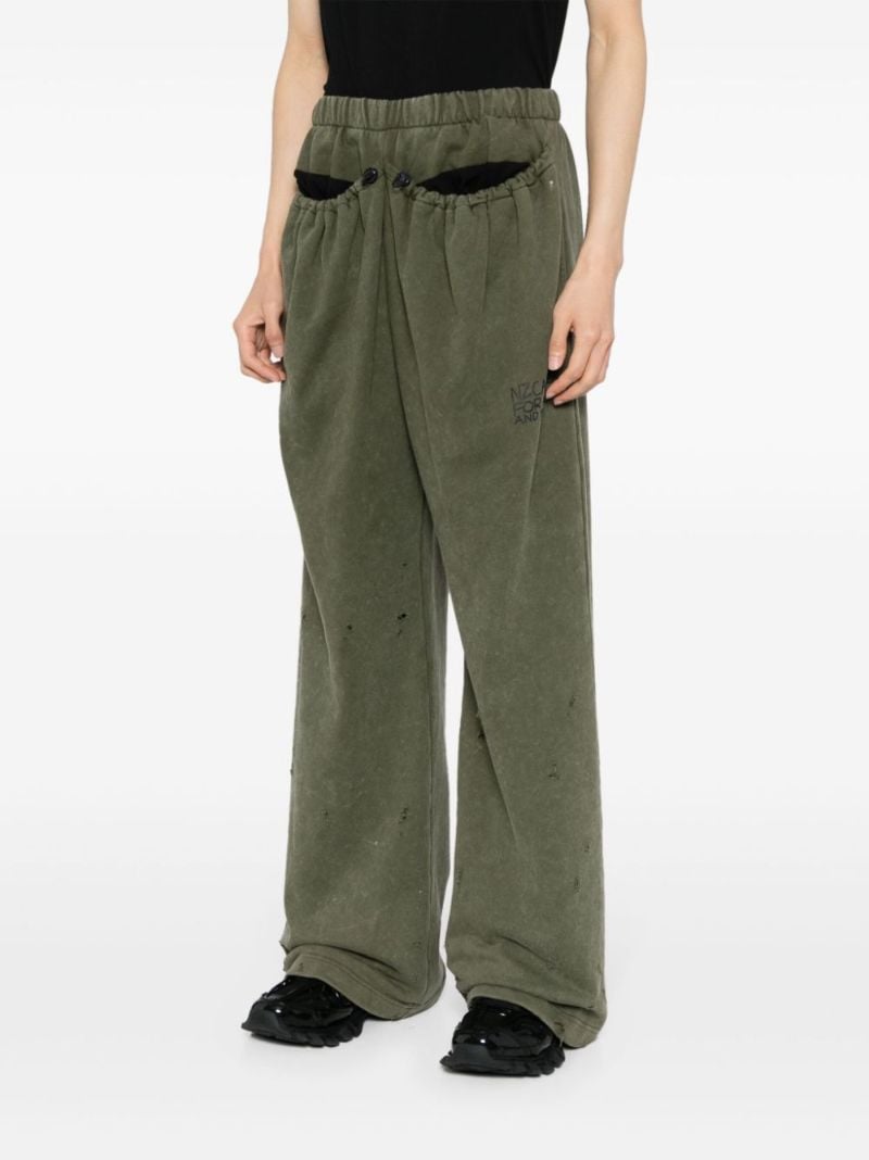 Green Straight-leg Elasticated Track Pants