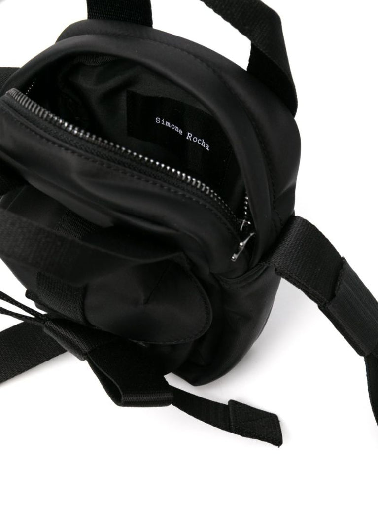Black Beaded Classic Bow Cross Body Bag