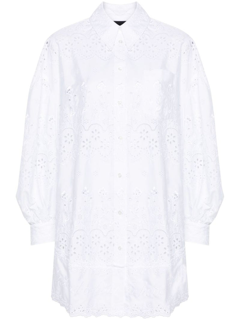 White Broderie-anglaise Cotton Shirtdress
