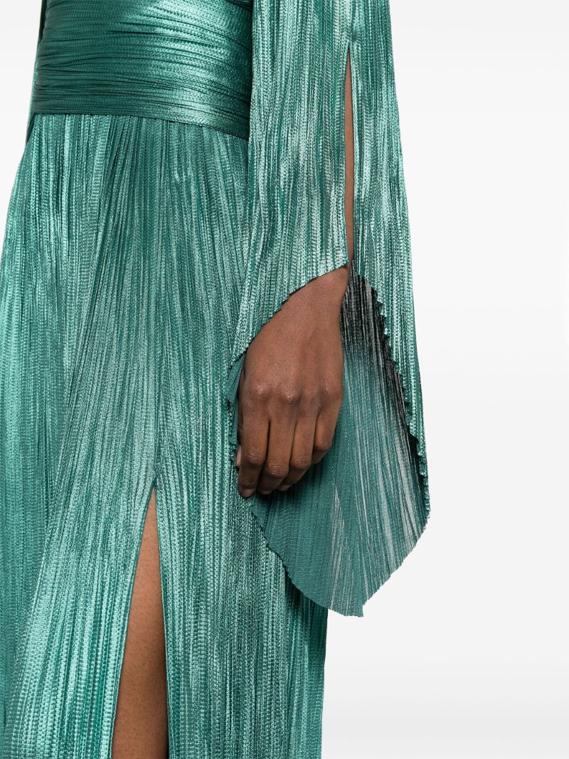 Green Alana PlissÃ_x0083_Â© Column Gown