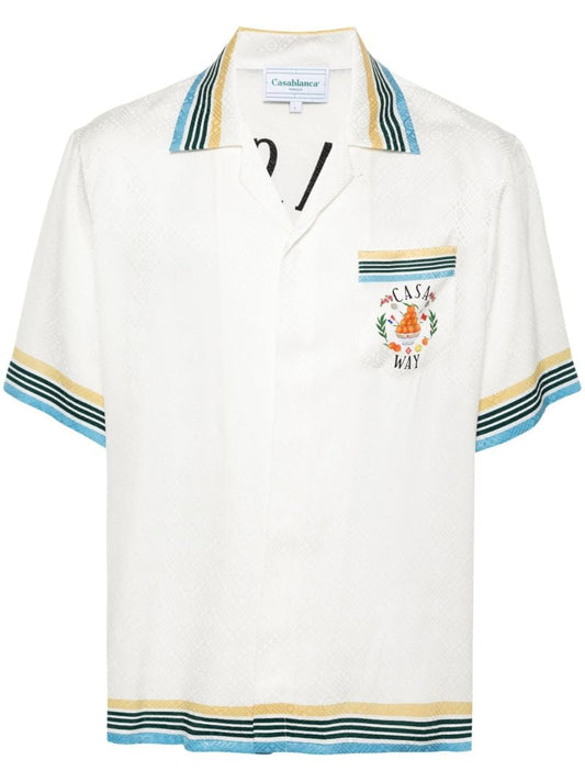 White Casa Way Silk Shirt