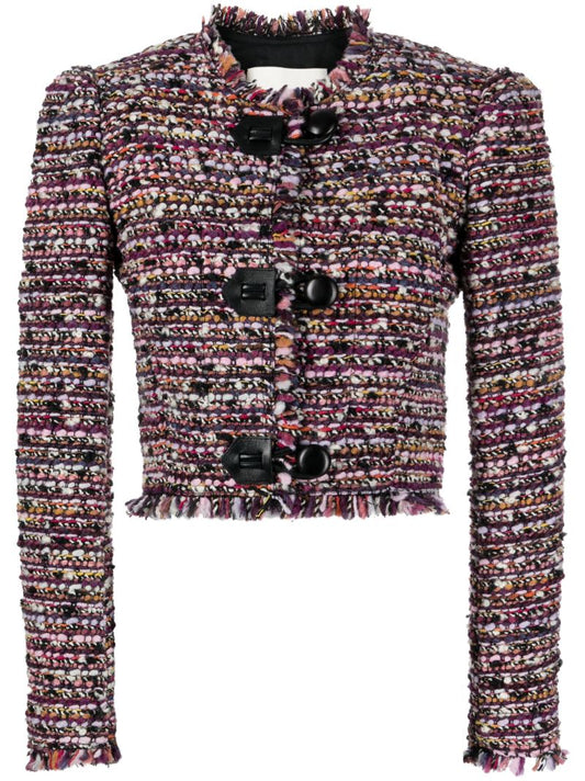 Pink Tweed Cropped Jacket