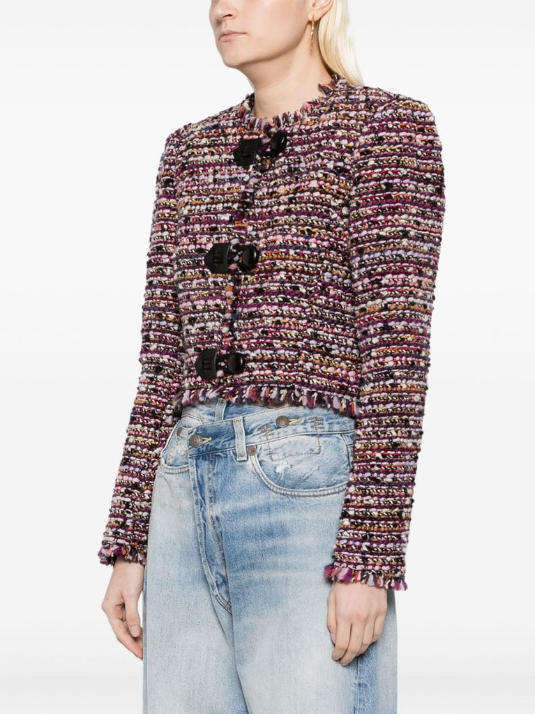 Pink Tweed Cropped Jacket