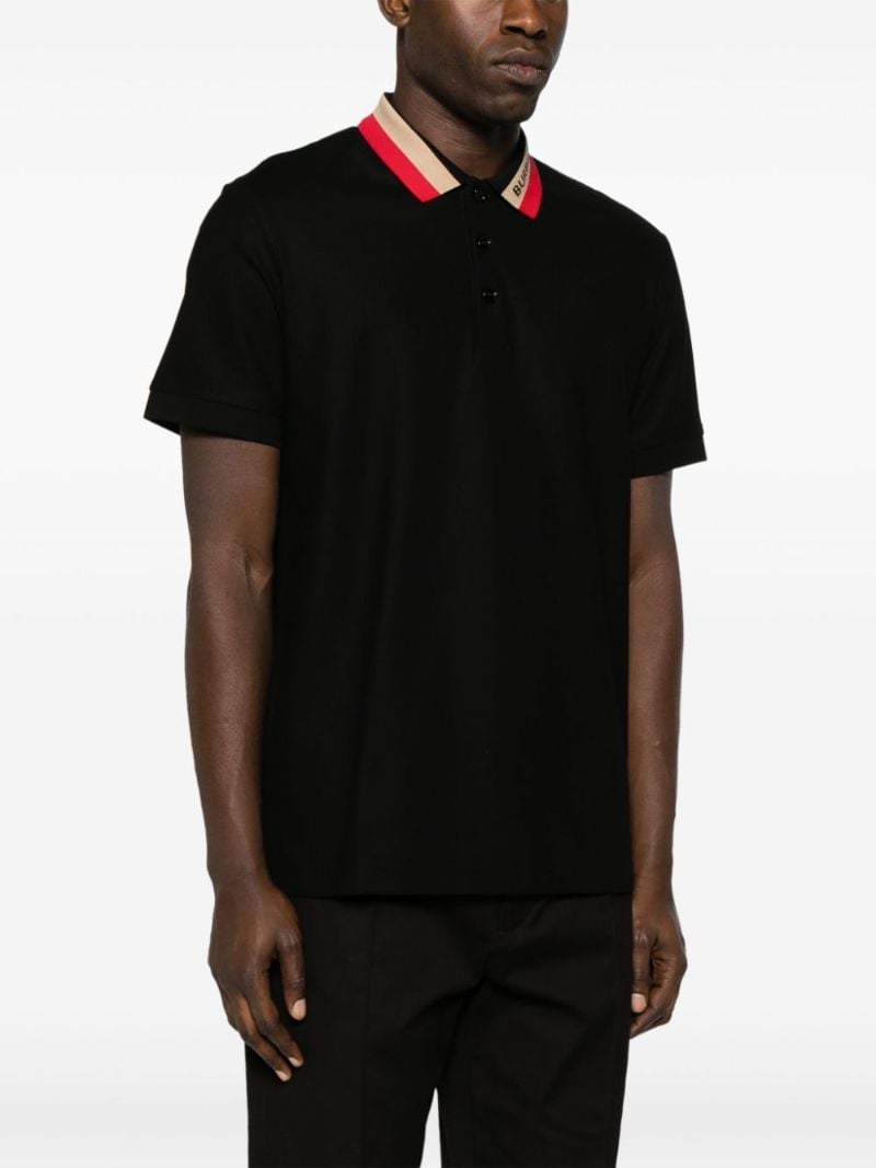 Black Contrasting-collar Polo Shirt