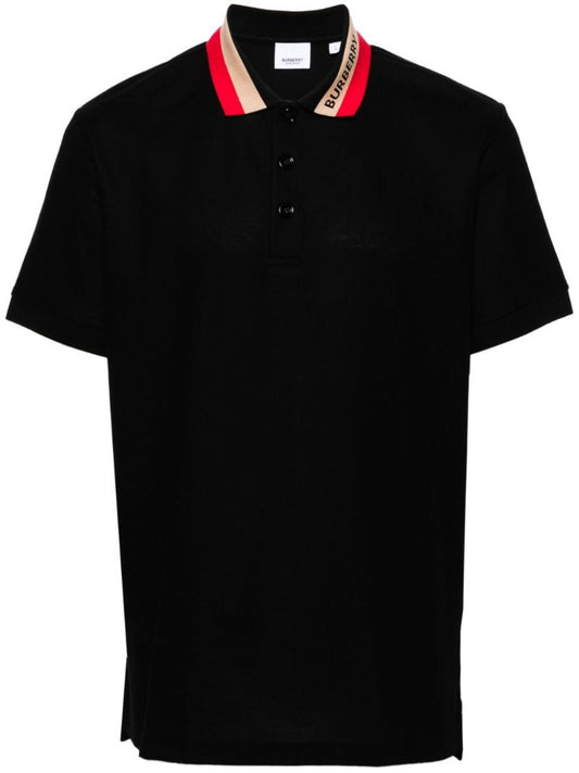 Black Contrasting-collar Polo Shirt