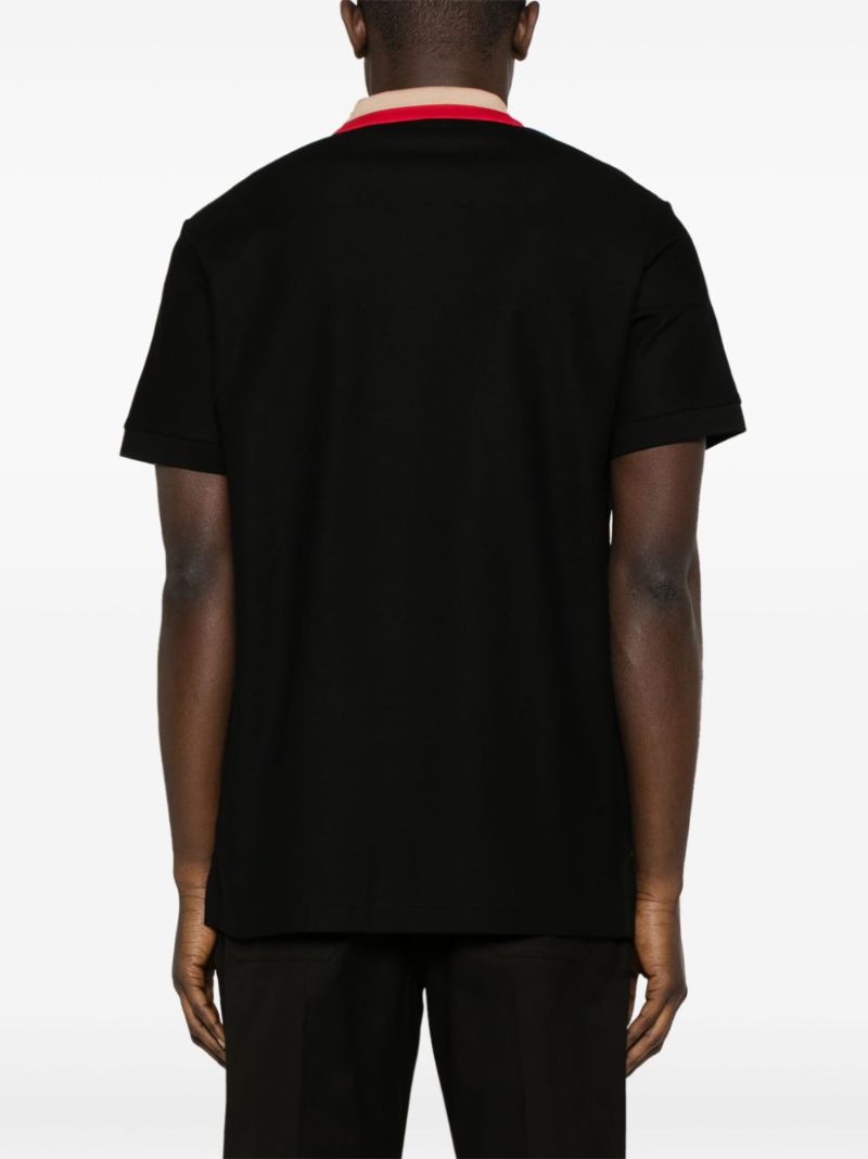 Black Contrasting-collar Polo Shirt