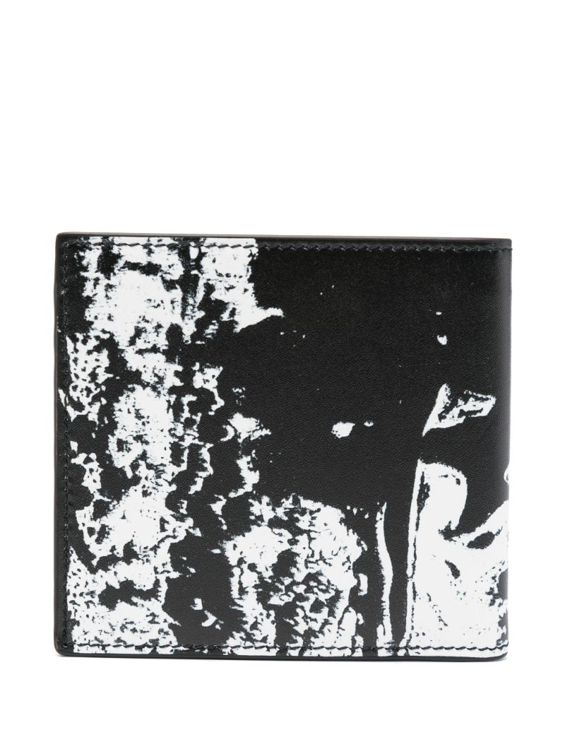 Neutral Graffiti-print Leather Wallet