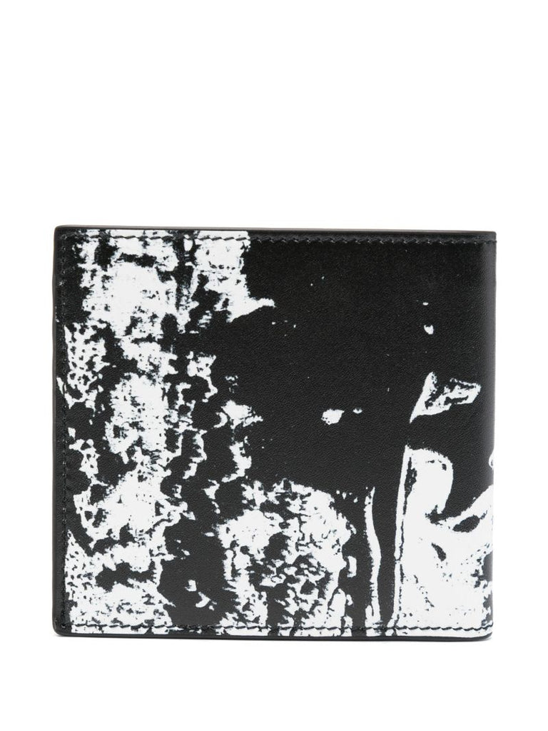 Neutral Graffiti-print Leather Wallet