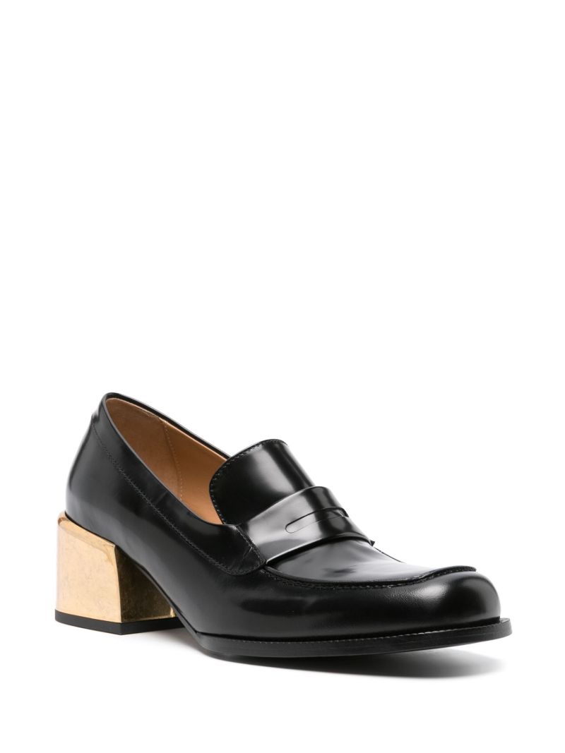 Black 55mm Leather Loafers