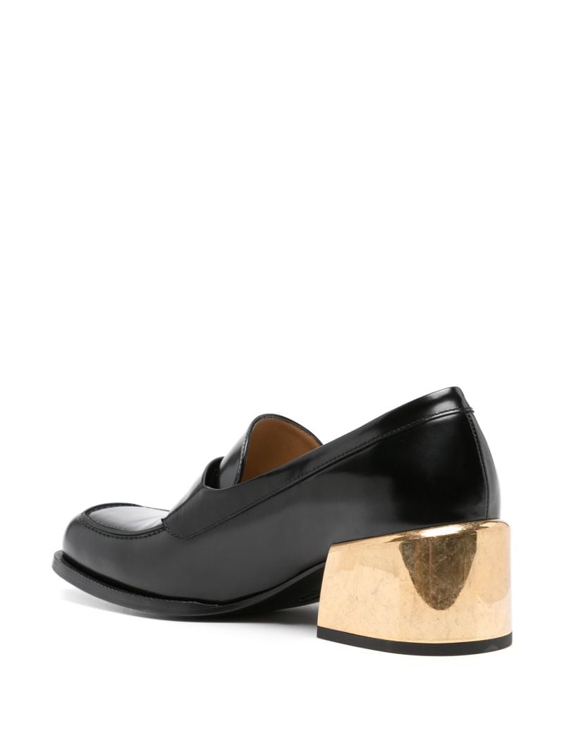 Black 55mm Leather Loafers
