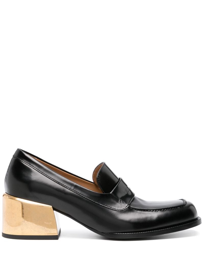 Black 55mm Leather Loafers