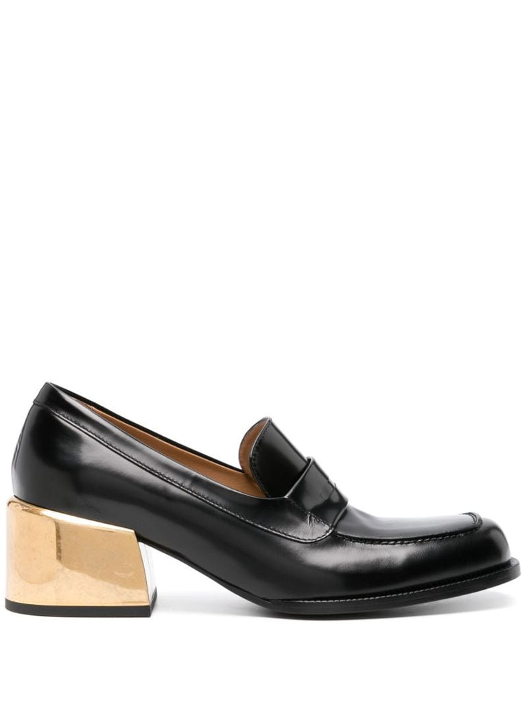 Black 55mm Leather Loafers