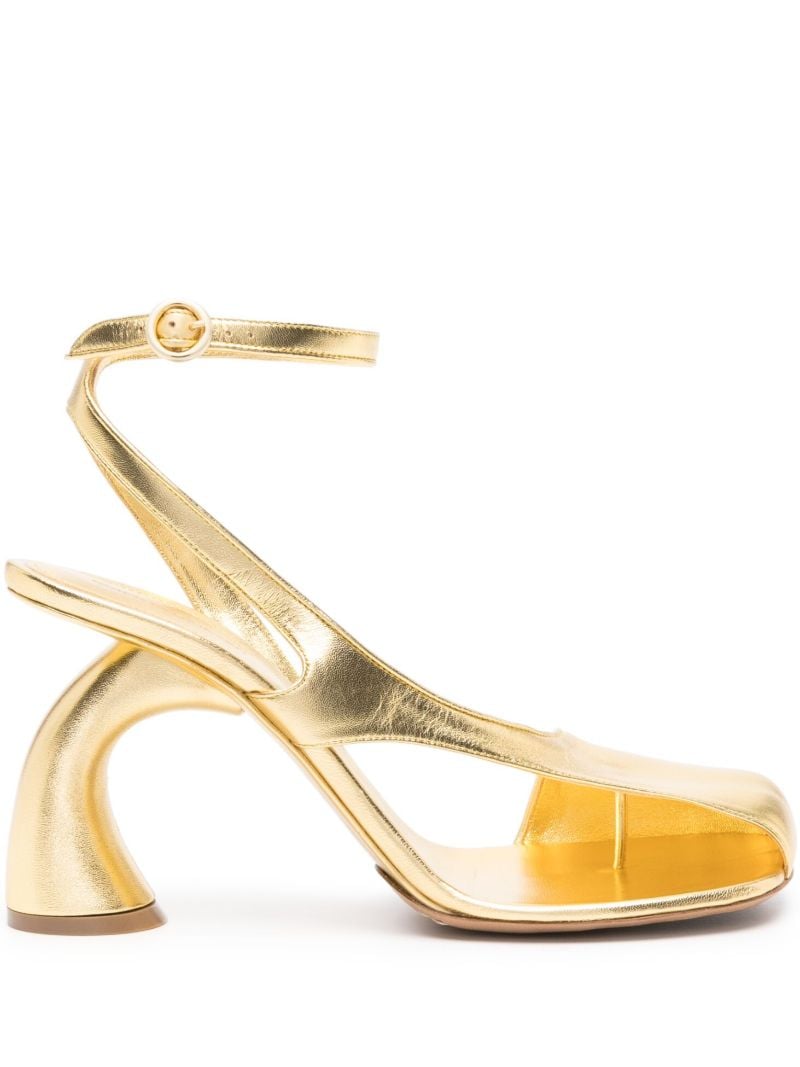 Gold 105mm Cut Out Metallic Pumps