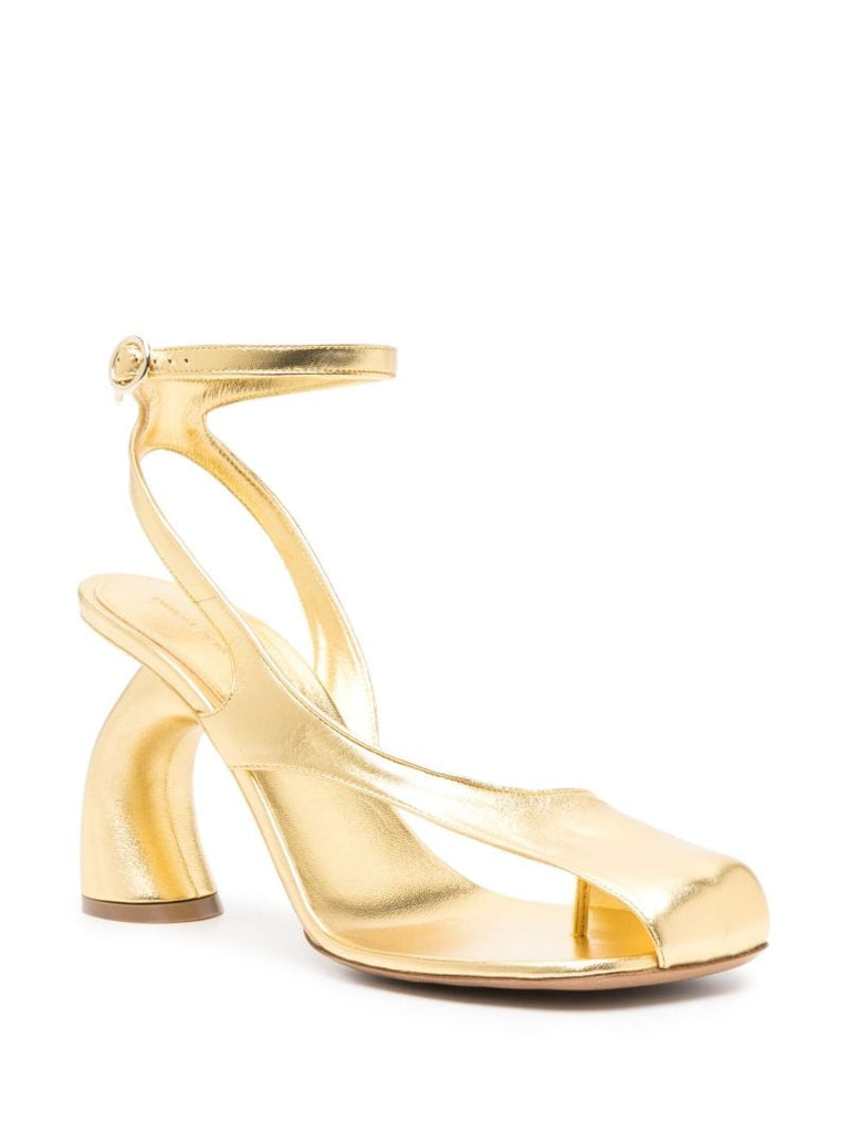 Gold 105mm Cut Out Metallic Pumps